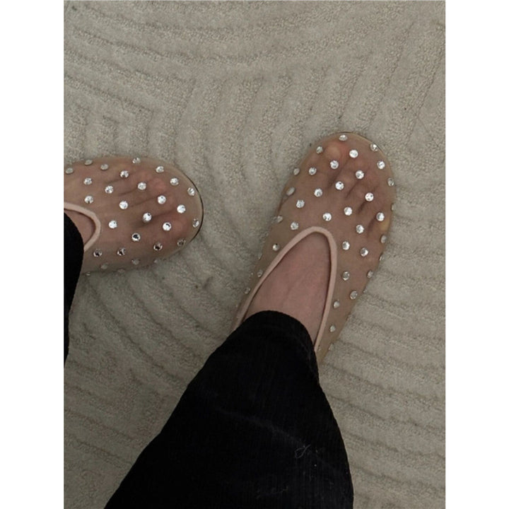 Damen Mesh‑Mules mit Schmucknieten und gepolstertem Komfortfußbett Drune