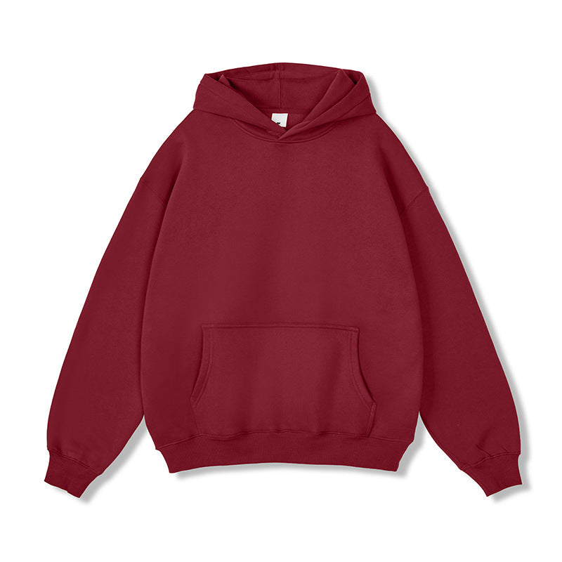 Unisex Oversize-Kapuzenpullover aus Baumwollmix mit Kängurutasche und gerippten Bündchen Drune