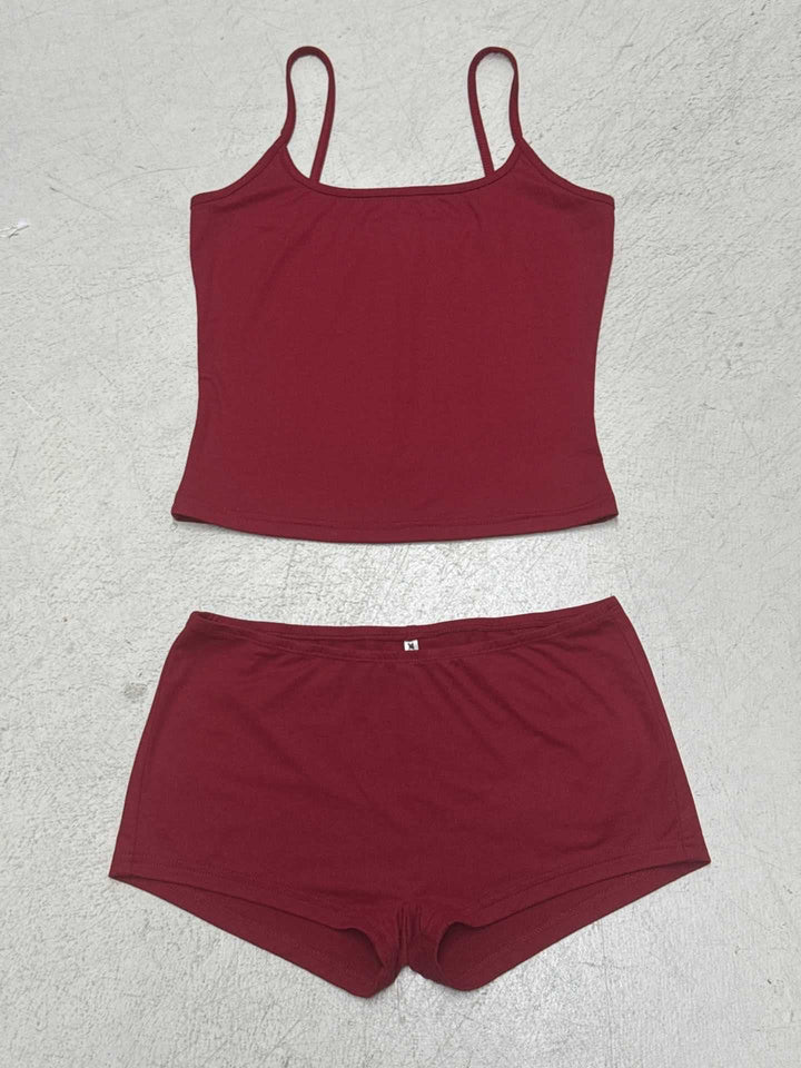 Damen Unterwäsche-Set mit Spaghettiträgern und bequemen Shorts Drune