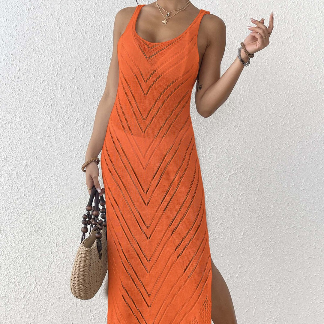 Damen luftiges Häkel-Midi-Kleid Drune