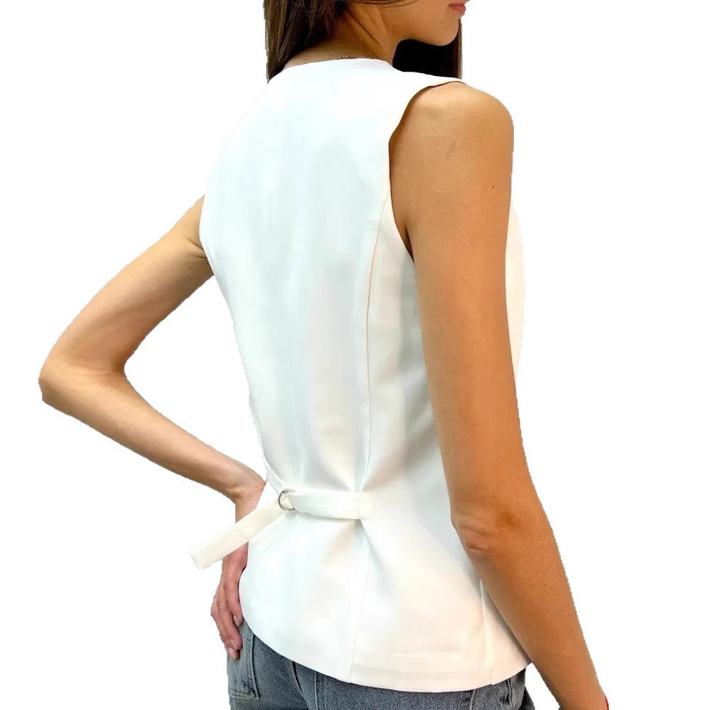 Damen Weste mit elegantem V-Ausschnitt und dekorativen Knöpfen Drune