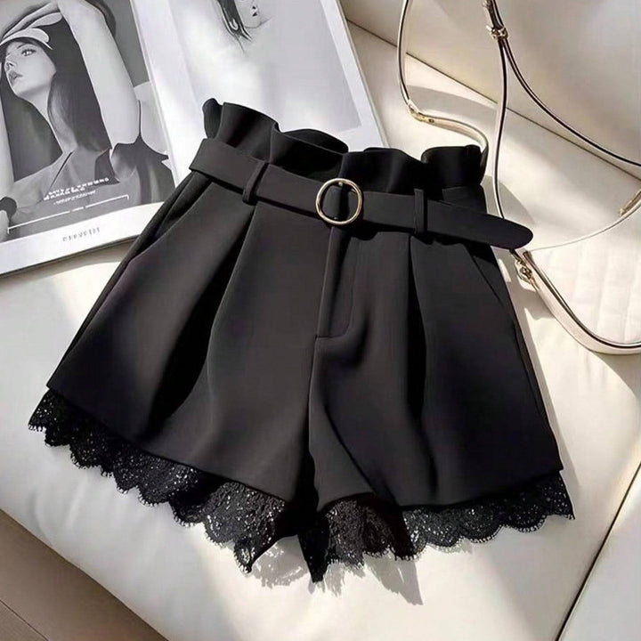 Damen Modische Shorts mit Spitzenbesatz Drune