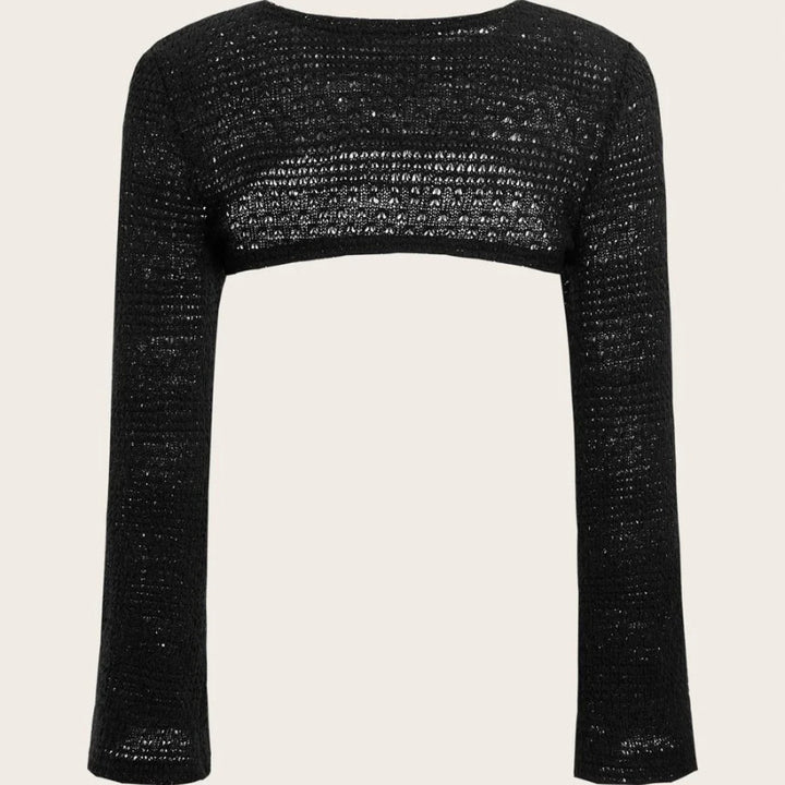 Damen Cropped Stricktop Drune