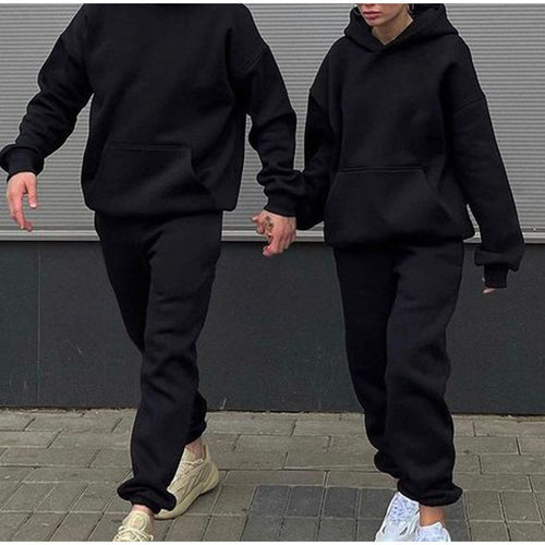 Unisex Oversize-Kapuzenpullover und Relax-Jogginghose Set aus hochwertiger Baumwollmischung Drune
