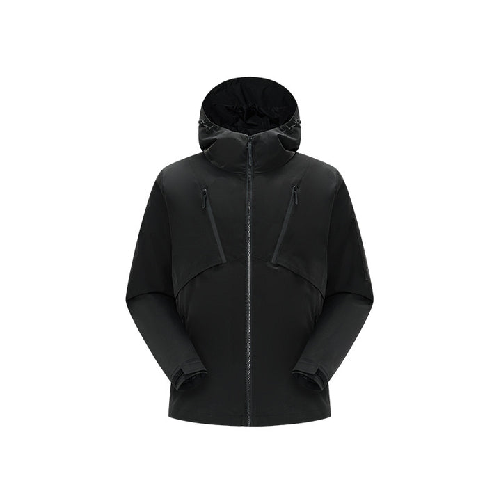 Herren Technische Softshelljacke mit Kapuze, wasserabweisender Membran und multiplen Reißverschlusstaschen Drune