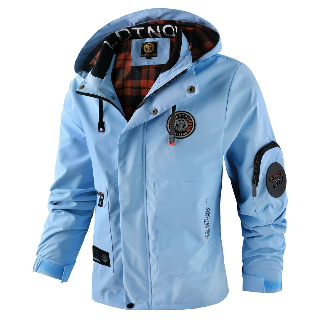Herren nan urbaner Softshell-Parka mit Kapuze, verdecktem Zweiwege-Reißverschluss und Ärmeltasche Drune