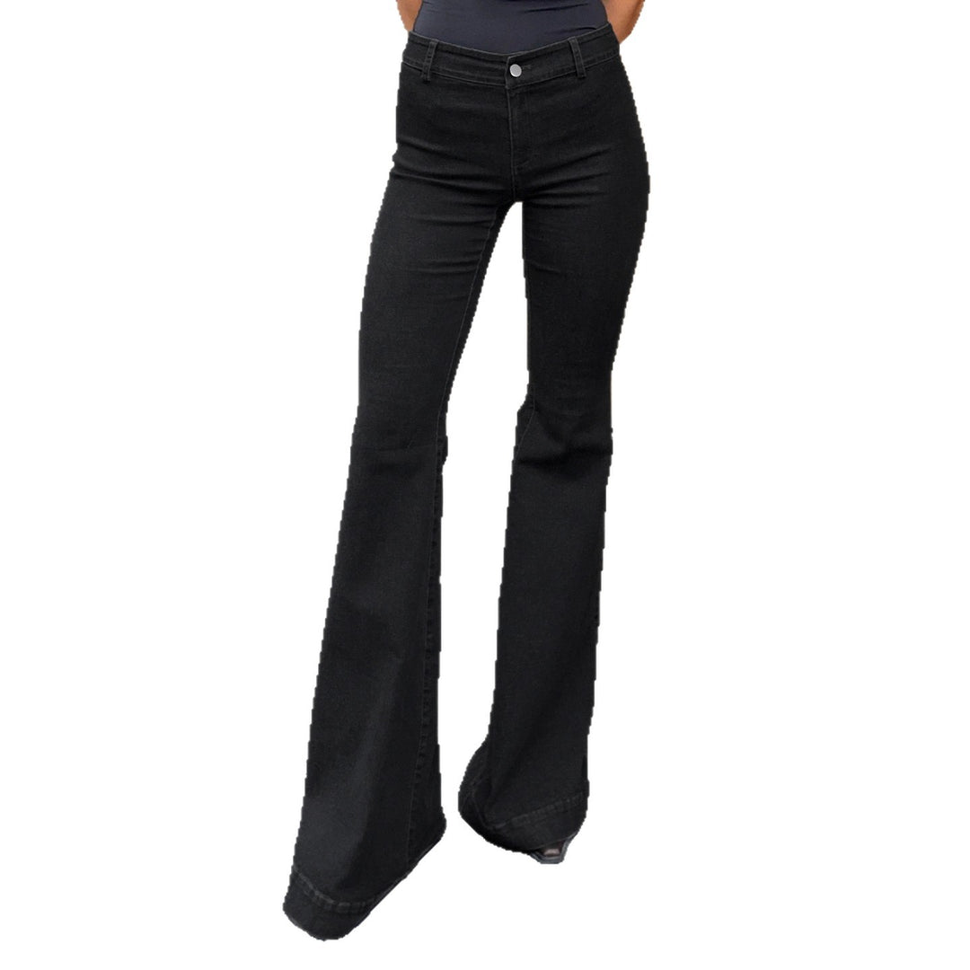 Damen nan ausgestellte Highwaist‑Schlaghose mit figurformender Taillenführung und weitem Bein Drune