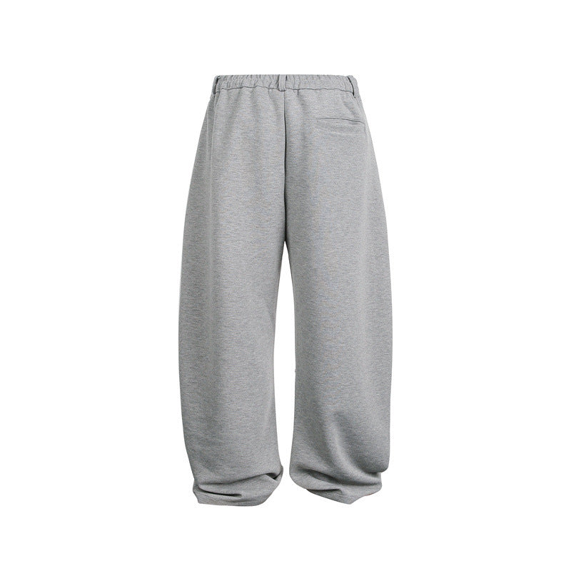 Damen Weite Cropped-Sweathose mit Gürtelschlaufen, Bundfalten und ballonförmigem Saum Drune