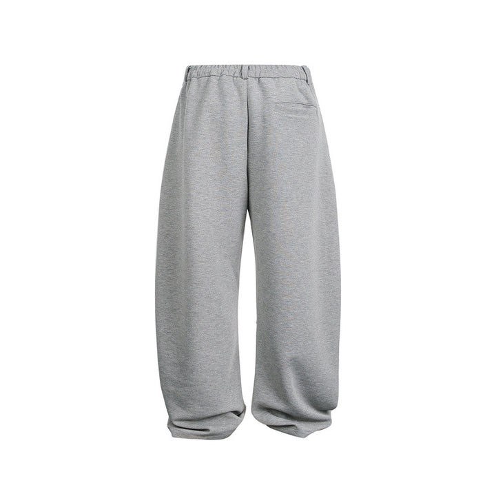 Damen Weite Cropped-Sweathose mit Gürtelschlaufen, Bundfalten und ballonförmigem Saum Drune