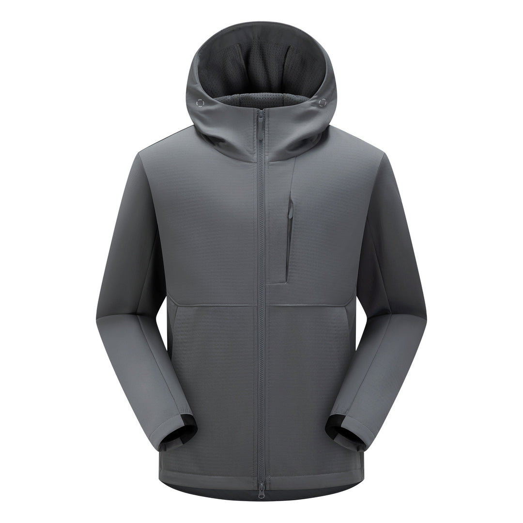 Herren Softshell-Funktionsjacke mit Wattierung, Kapuze & Zwei-Wege-Reißverschluss Drune