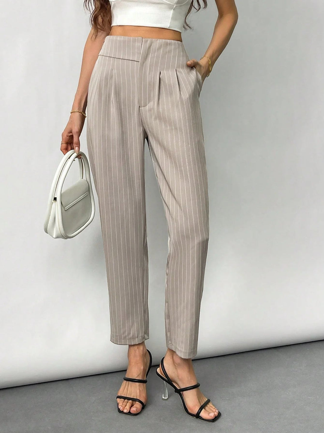 Damen Elegante und modische Anzughose mit Streifen Drune