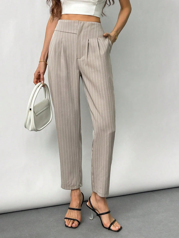 Damen Elegante und modische Anzughose mit Streifen Drune