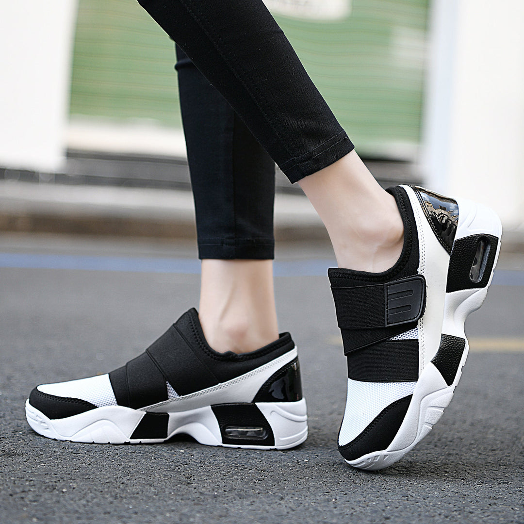 Damen nan Schlupfsneaker mit breitem Elastikriemen, atmungsaktivem Mesh und geformter Dämpfungsohle Drune