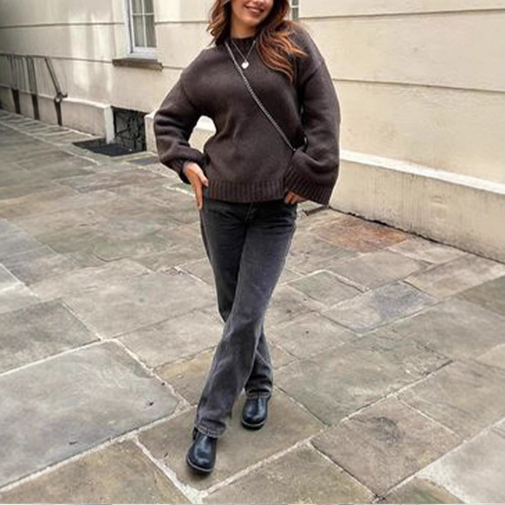 Damen Oversized Pullover aus weicher Strickware Drune