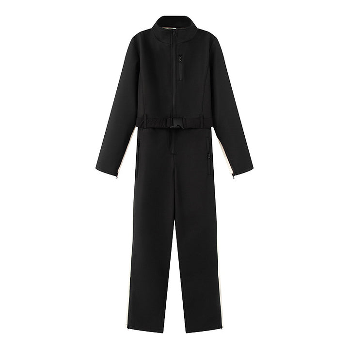 Damen Funktionaler Utility-Overall mit Reißverschlüssen und Taillengürtel Drune