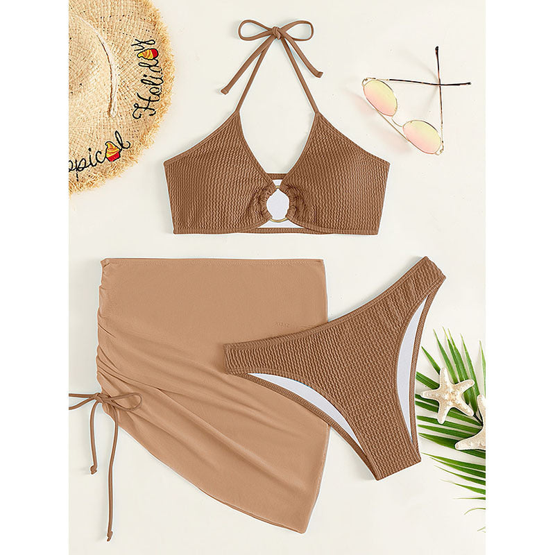 Damen Top und Rock-Set mit raffiniertem Ringdetail Drune