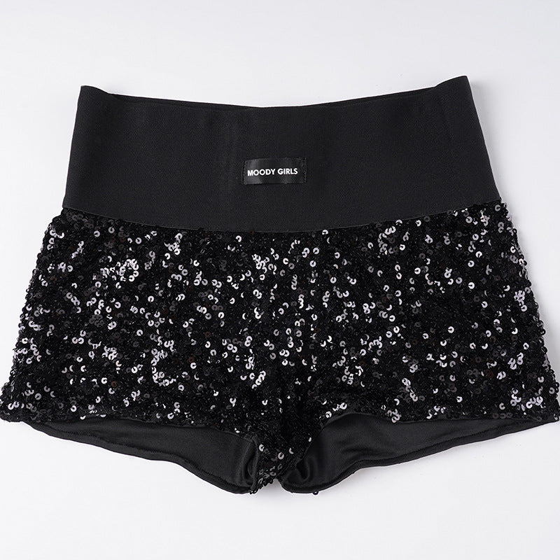 Damen Pailletten-Minikleid mit Leopardenmuster und verstellbaren Spaghettiträgern Drune
