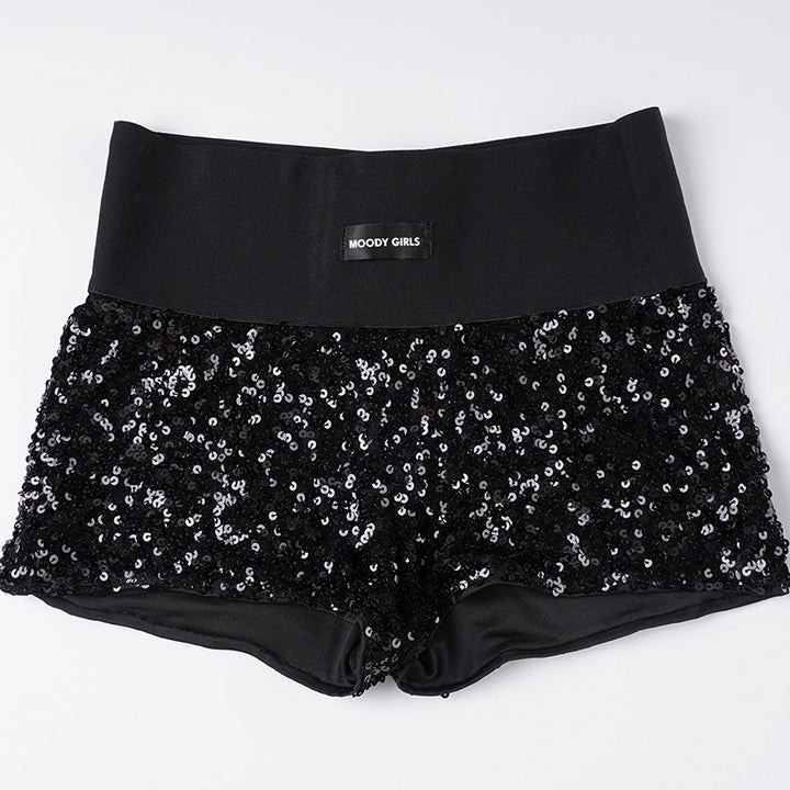 Damen Pailletten-Minikleid mit Leopardenmuster und verstellbaren Spaghettiträgern Drune