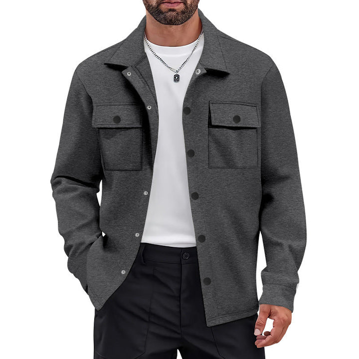 Herren vielseitige Flanelljacke mit aufgesetzten Taschen und modernem Schnitt Drune