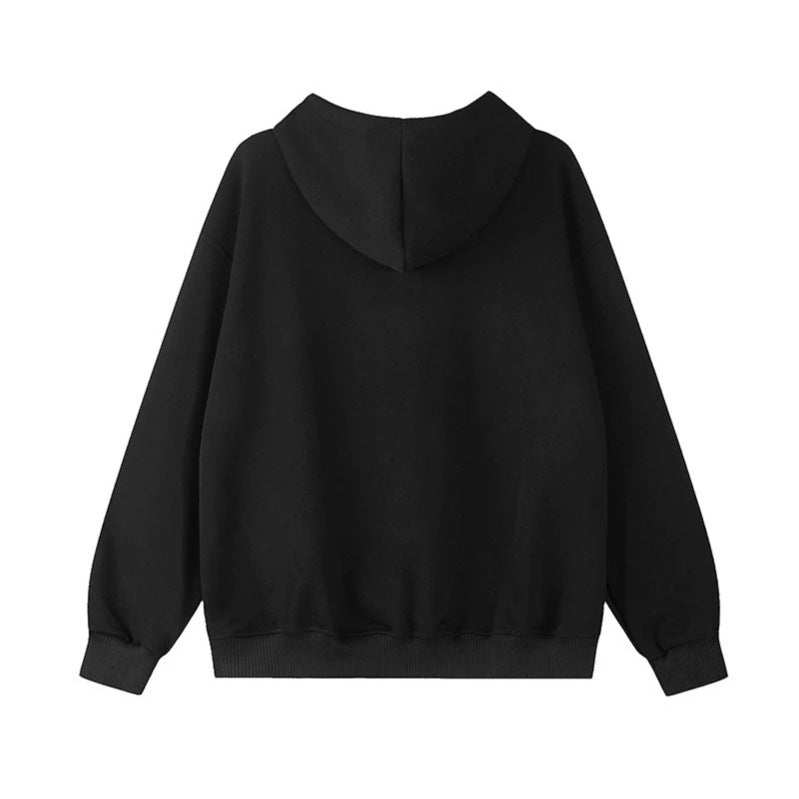 Damen Kapuzen-Sweatjacke mit durchgehendem Reißverschluss, Oversize-Schnitt und Statement-Frontprint Drune