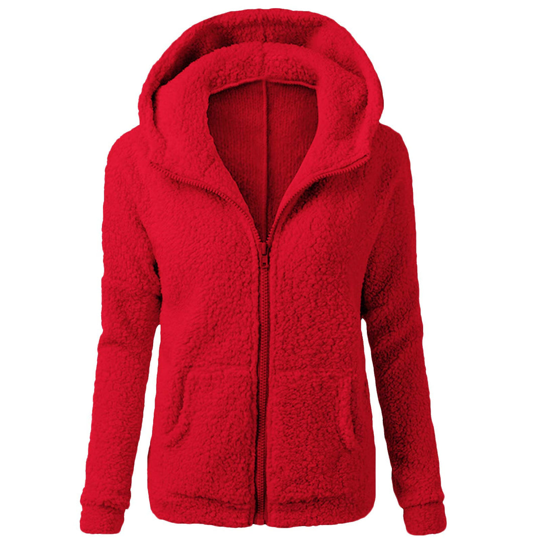 Damen Fleecejacke mit gemütlicher Kapuze Drune