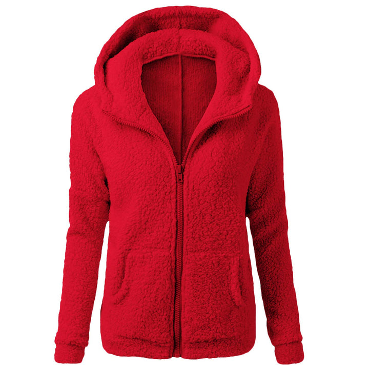 Damen Fleecejacke mit gemütlicher Kapuze Drune