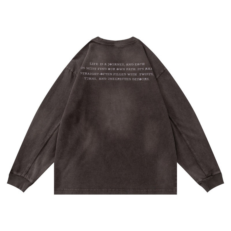 Unisex Oversize-Sweatshirt mit pigmentierter Waschung und dezentem Brustprint Drune