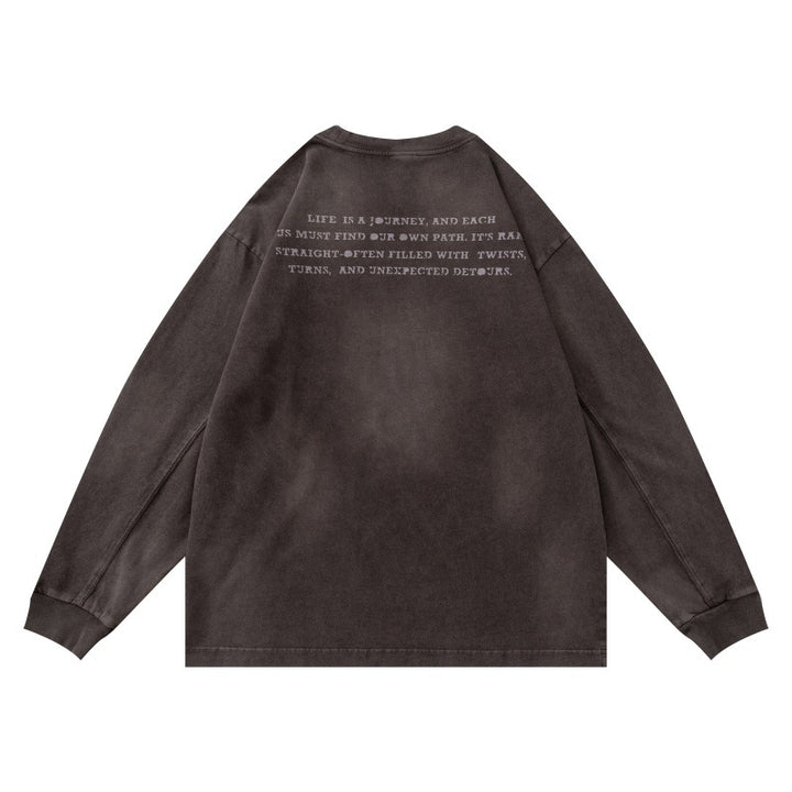 Unisex Oversize-Sweatshirt mit pigmentierter Waschung und dezentem Brustprint Drune