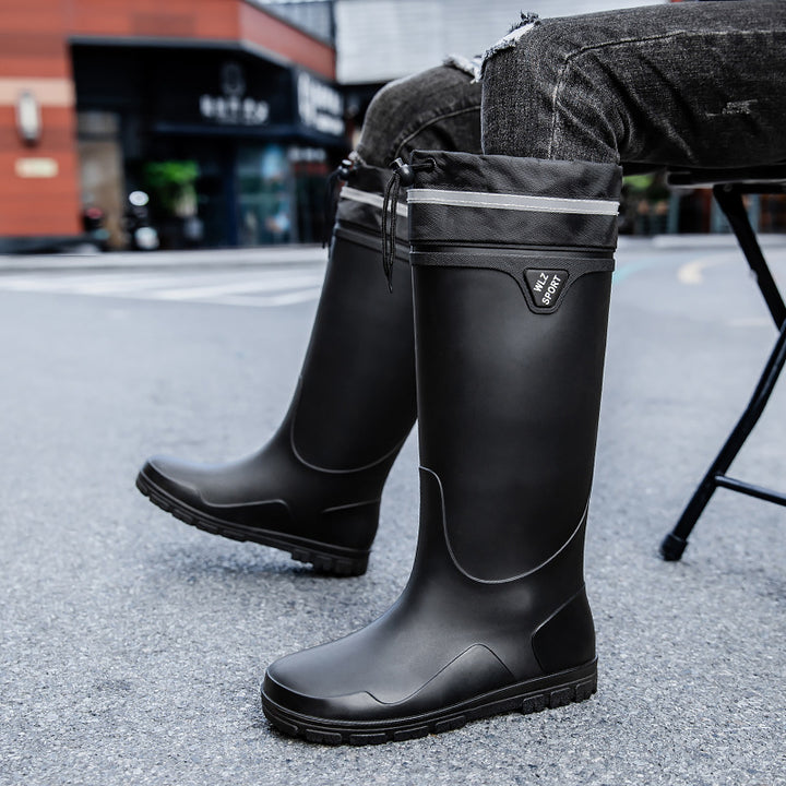 Herren Wasserdichte knielange Gummistiefel mit rutschfester Profil-Laufsohle und ergonomischem Fußbett Drune