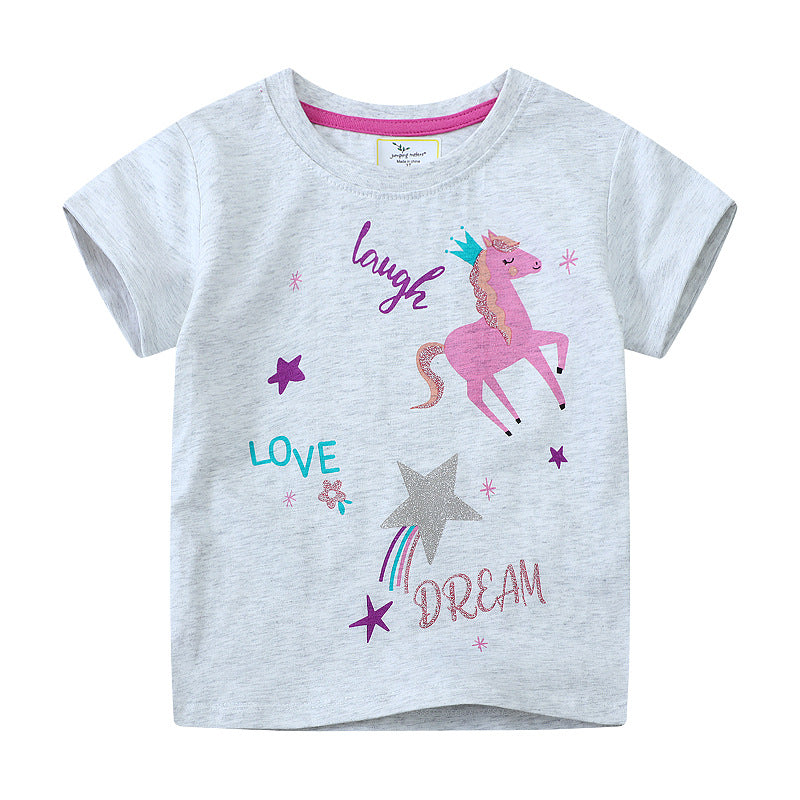 Mädchen T-Shirt mit buntem Einhorn-Design und inspirierendem Schriftzug Drune
