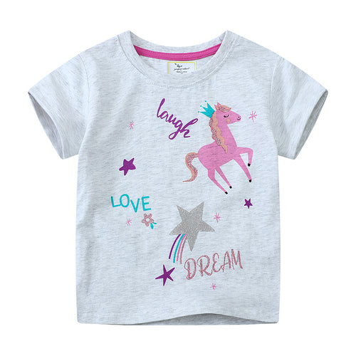Mädchen T-Shirt mit buntem Einhorn-Design und inspirierendem Schriftzug Drune