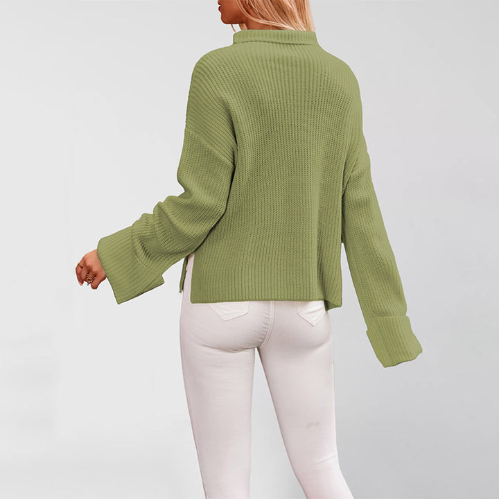 Damen Strickpullover mit hochschließendem Kragen Drune
