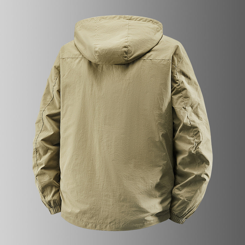 Herren Ultraleichte Außenjacke mit verstellbarer Kapuze