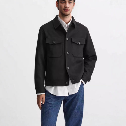 Herren Overshirt-Jacke mit aufgesetzten Brusttaschen und kastigem Schnitt Drune