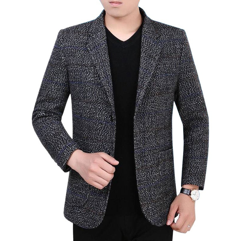 Herren Glencheck-Sakko Slim Fit aus Wollmischung mit dezentem Overcheck Drune