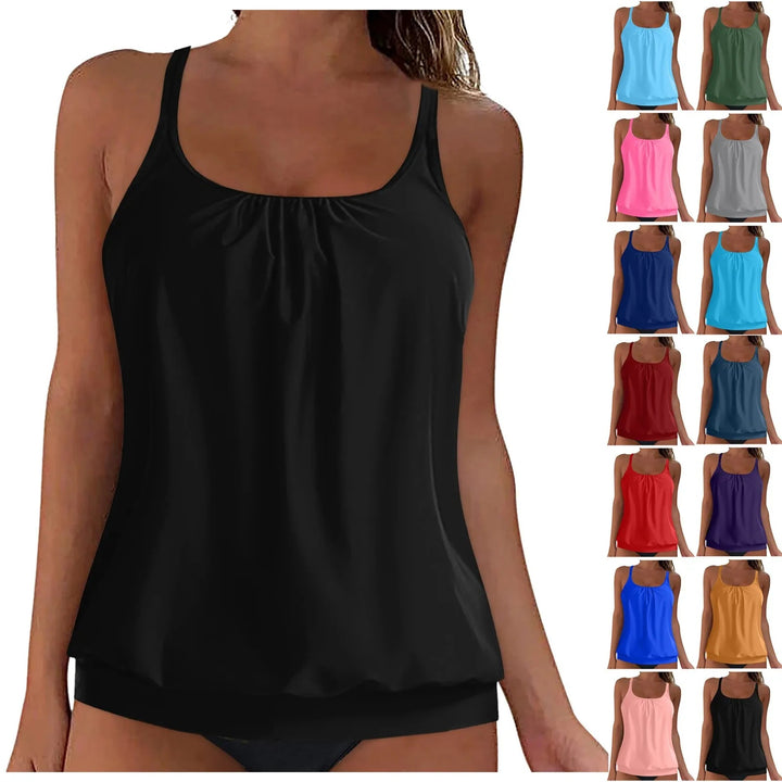 Damen lässiges Top mit gerafftem Saum Drune