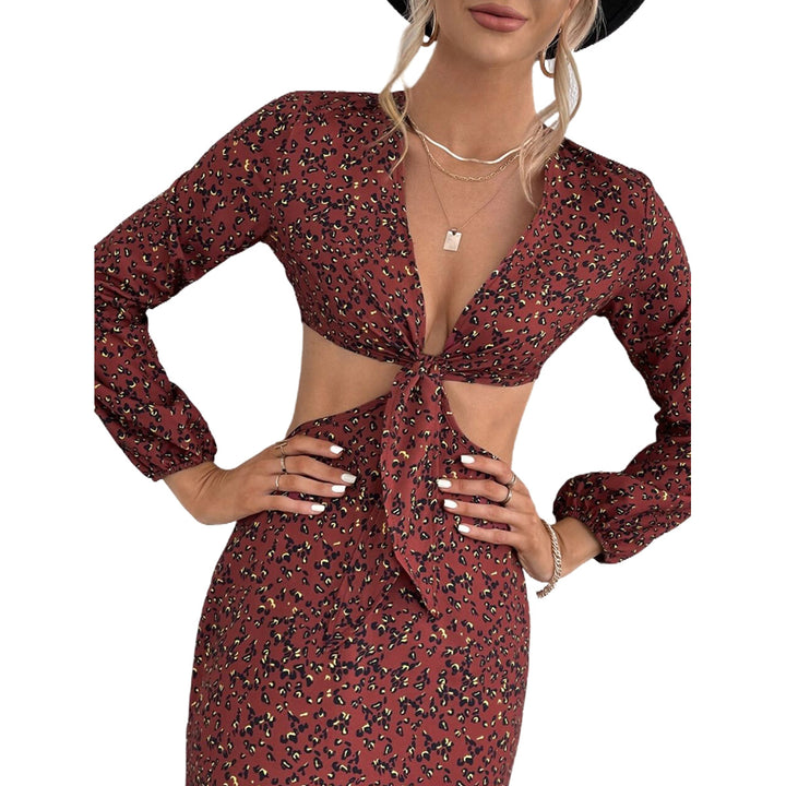 Damen Maxikleid mit Cut-Outs und verspieltem Knotendesign Drune