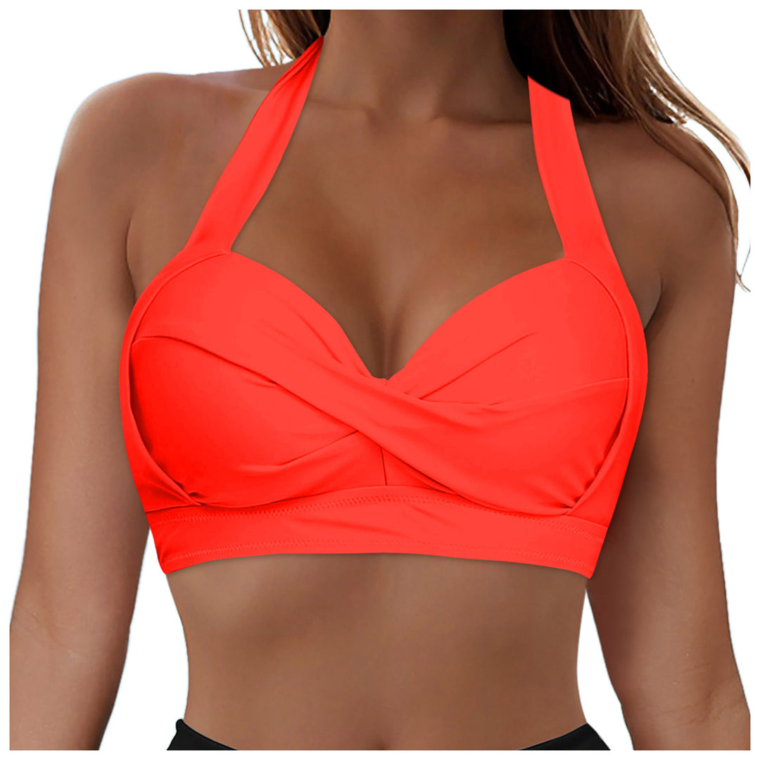 Damen Modisches Bikinioberteil mit Wickeldesign Drune