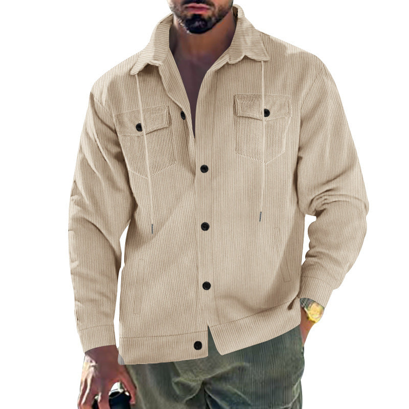 Herren Cord-Jacke mit praktischen Taschen und klassischem Schnitt Drune