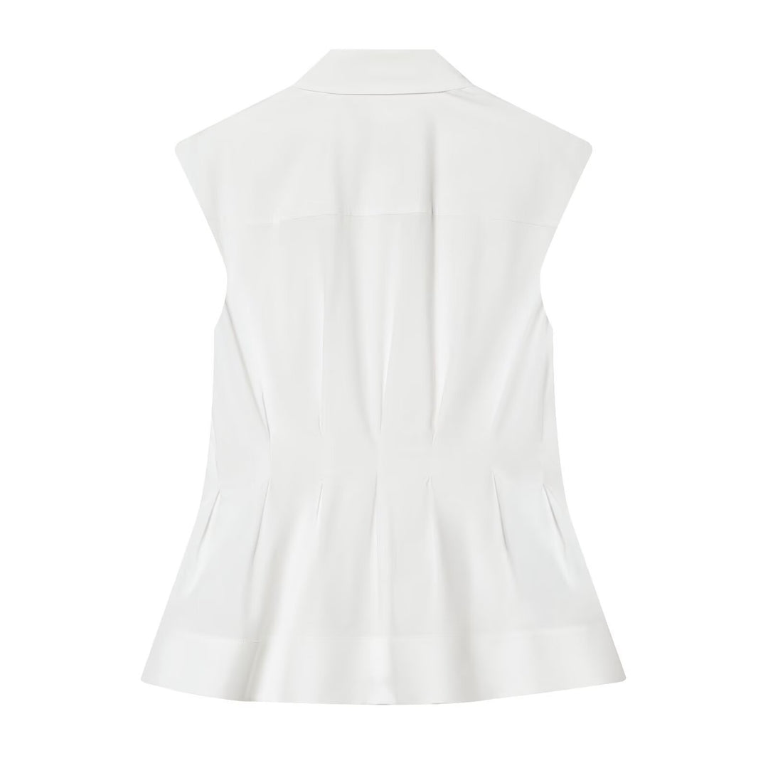 Damen ärmellose Bluse mit modernem Schnitt Drune