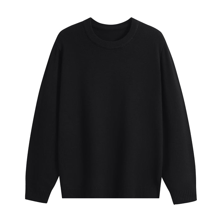Unisex Oversize Rundhals-Pullover aus schwerer Baumwollmischung mit gerippten Bündchen Drune
