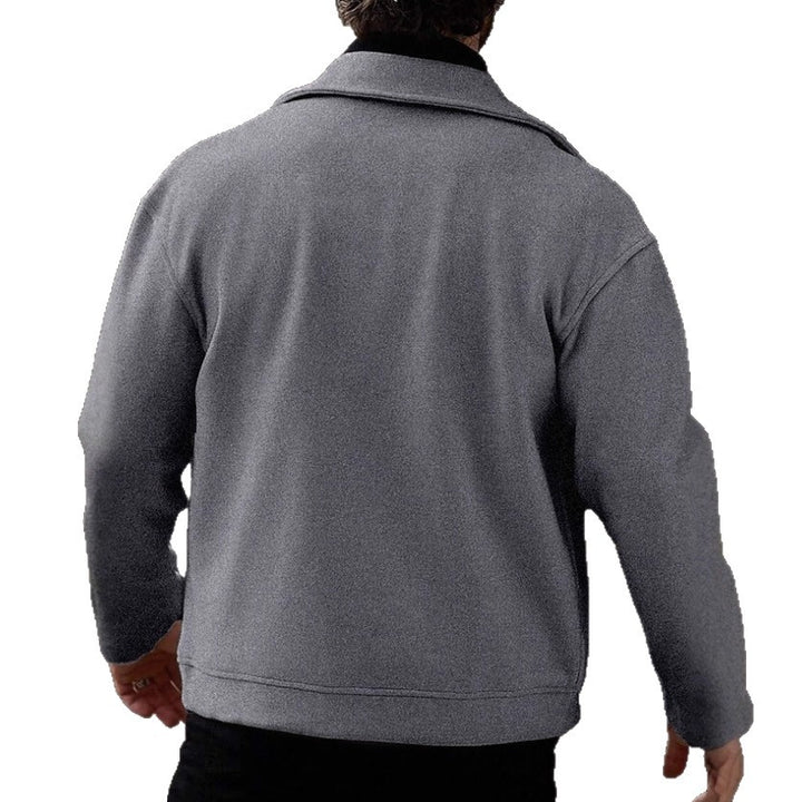 Herren Oversized Bikerjacke aus Wollmix mit asymmetrischem Reißverschluss und Druckknopf-Details Drune