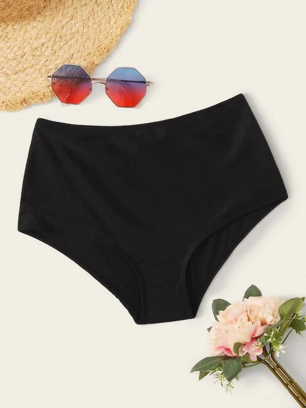 Damen Hochtaillierte Badeshorts mit Raffung Drune