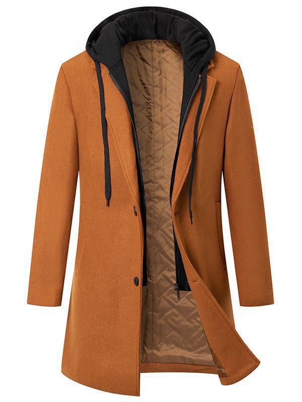 Damen eleganter Mantel mit abnehmbarer Kapuze und sportlichen Akzenten Drune