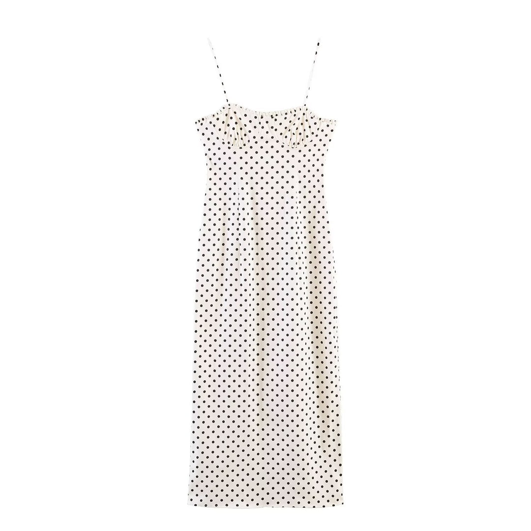 Damen Maxikleid mit Polka-Dots Drune