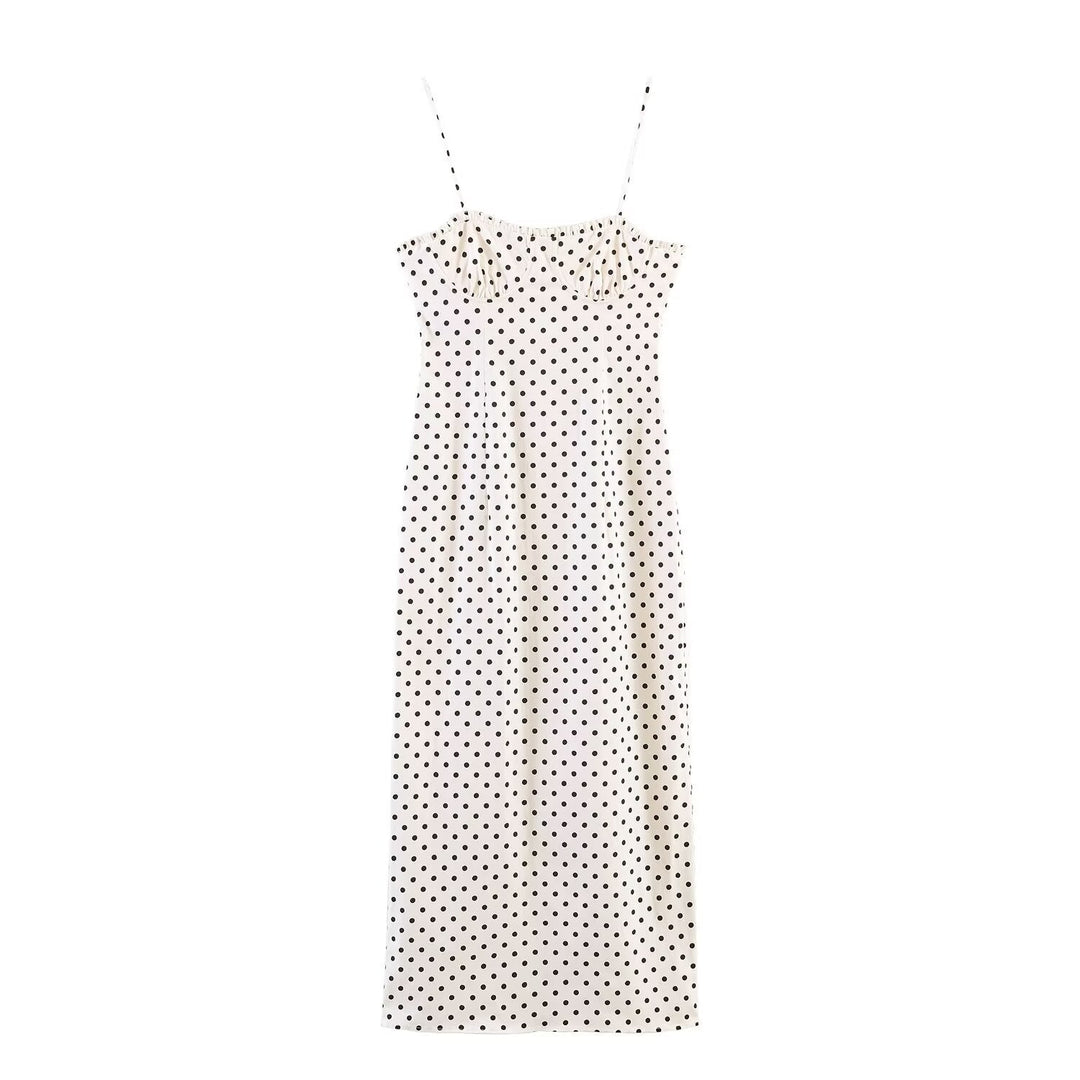Damen Maxikleid mit Polka-Dots Drune