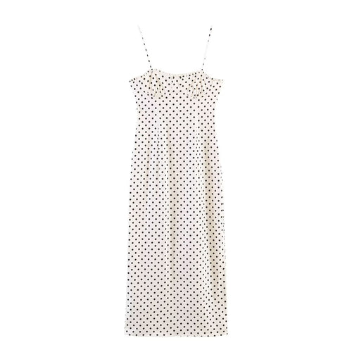 Damen Maxikleid mit Polka-Dots Drune