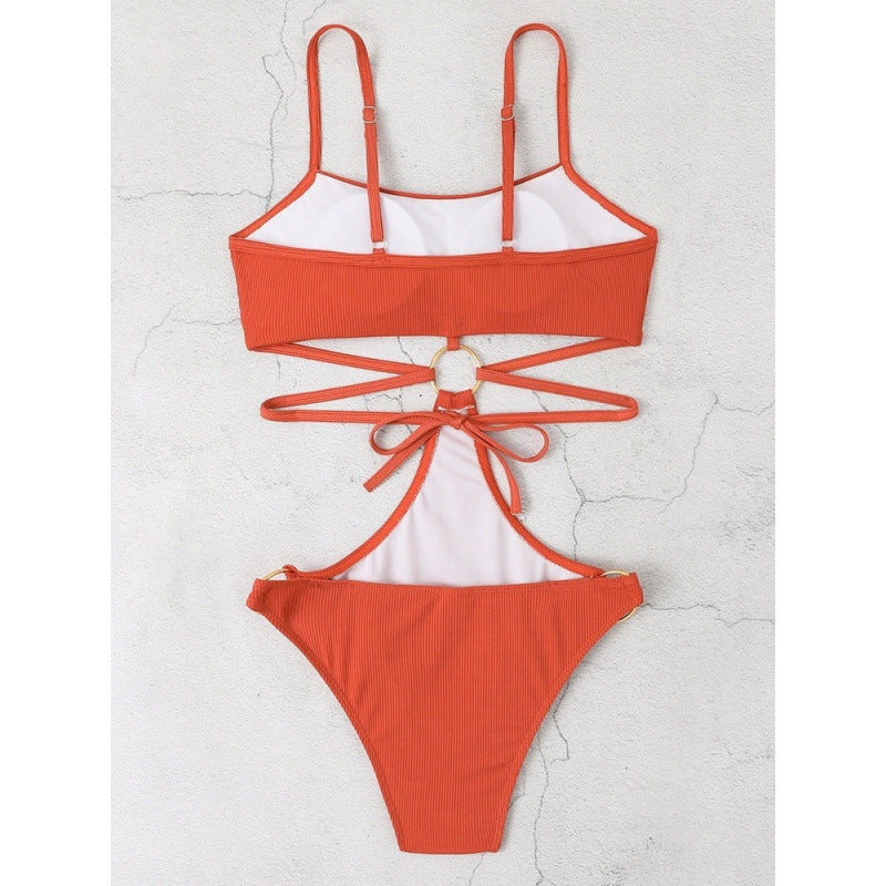 Damen Bikiniset mit stylischem Cut-Out-Design und goldenen Akzenten Drune