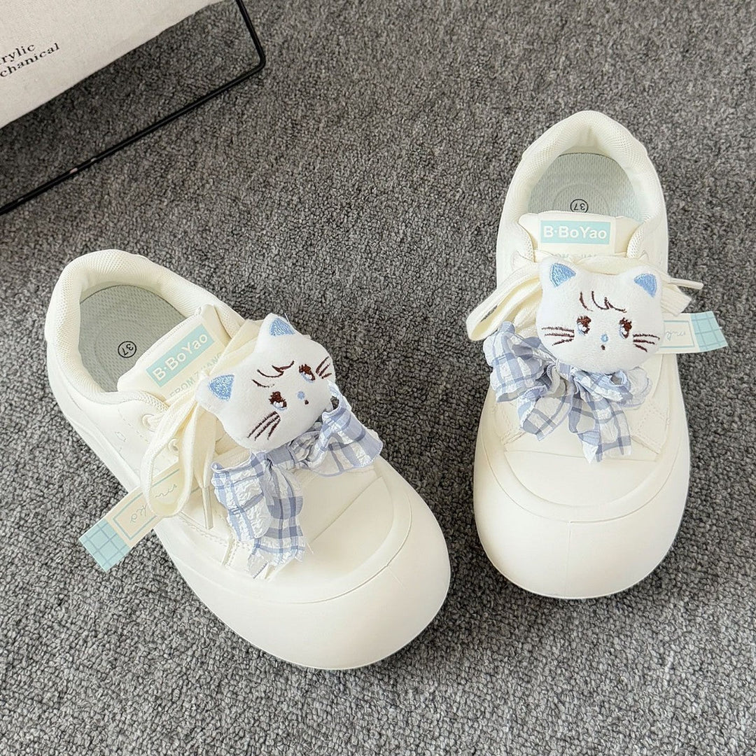 Damen Sportliche Sneaker mit verspieltem Katzenmotiv und weich gepolsterter Sohle Drune