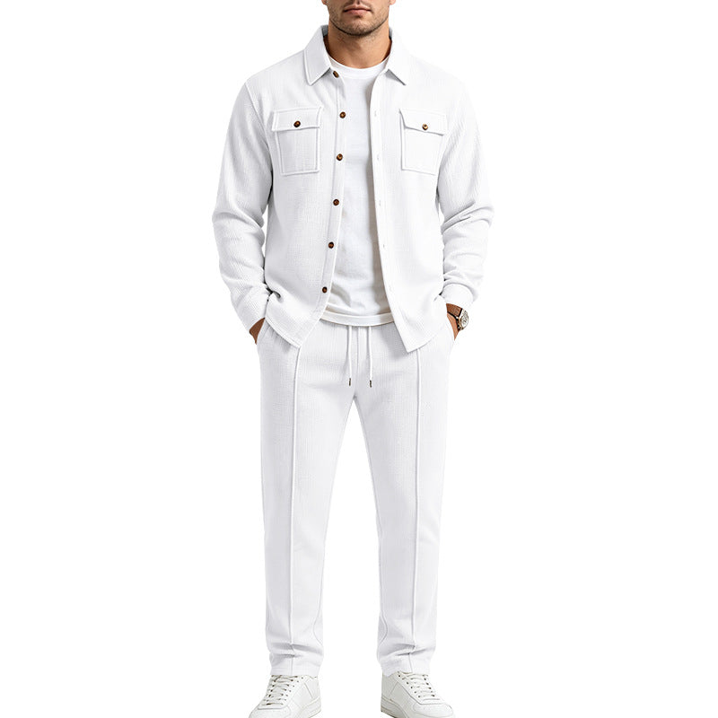Herren Overshirt- und Jogger-Set aus strukturierter Strickqualität Drune